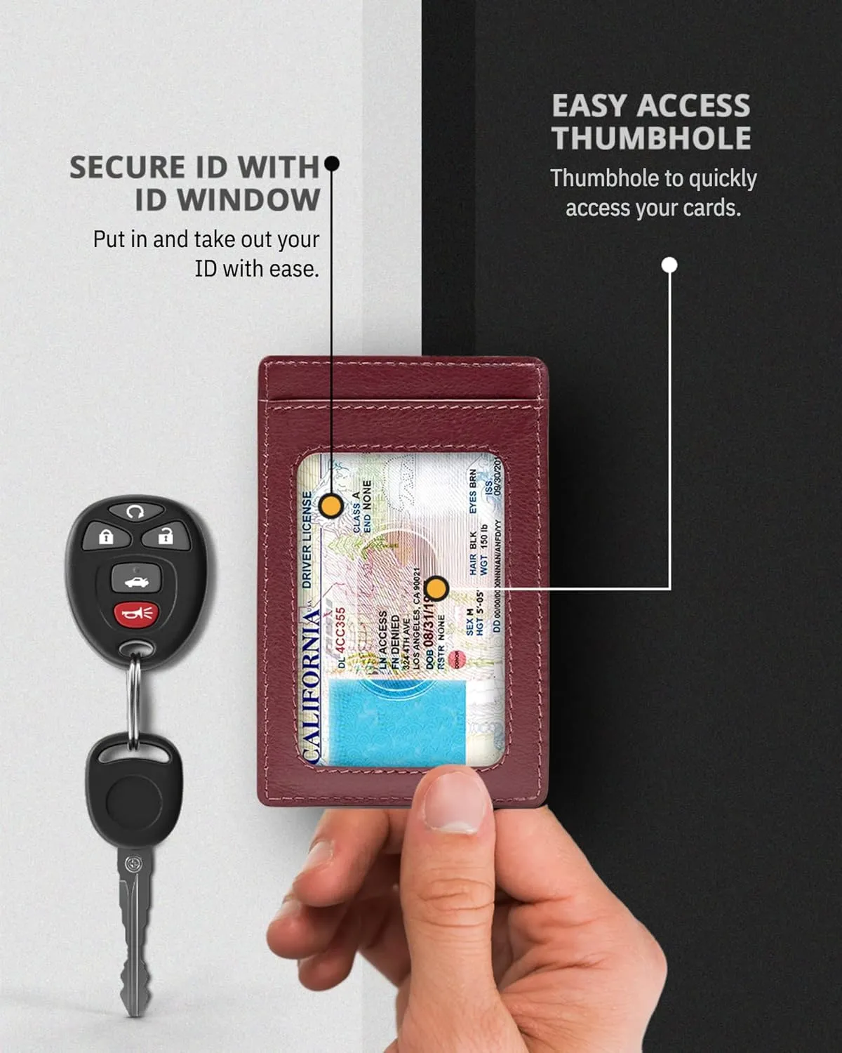 Access Denied Slim Minimalist Wallets For Men & Women - Leather Front Pocket Thin Mens Wallet RFID Credit Card Holder Gifts For Men