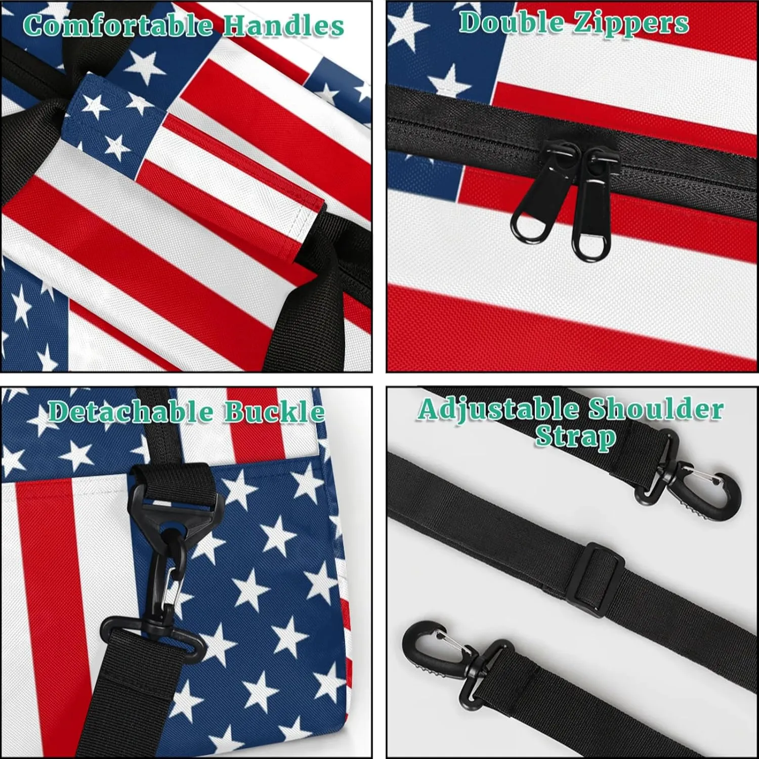 American Flag 18 inch Small Gym Bag for Women and Men, Lightweight Carry On Weekender Bag Mini Duffel Bag for Travel Sports Workout