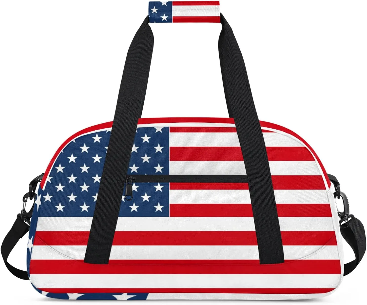 American Flag 18 inch Small Gym Bag for Women and Men, Lightweight Carry On Weekender Bag Mini Duffel Bag for Travel Sports Workout
