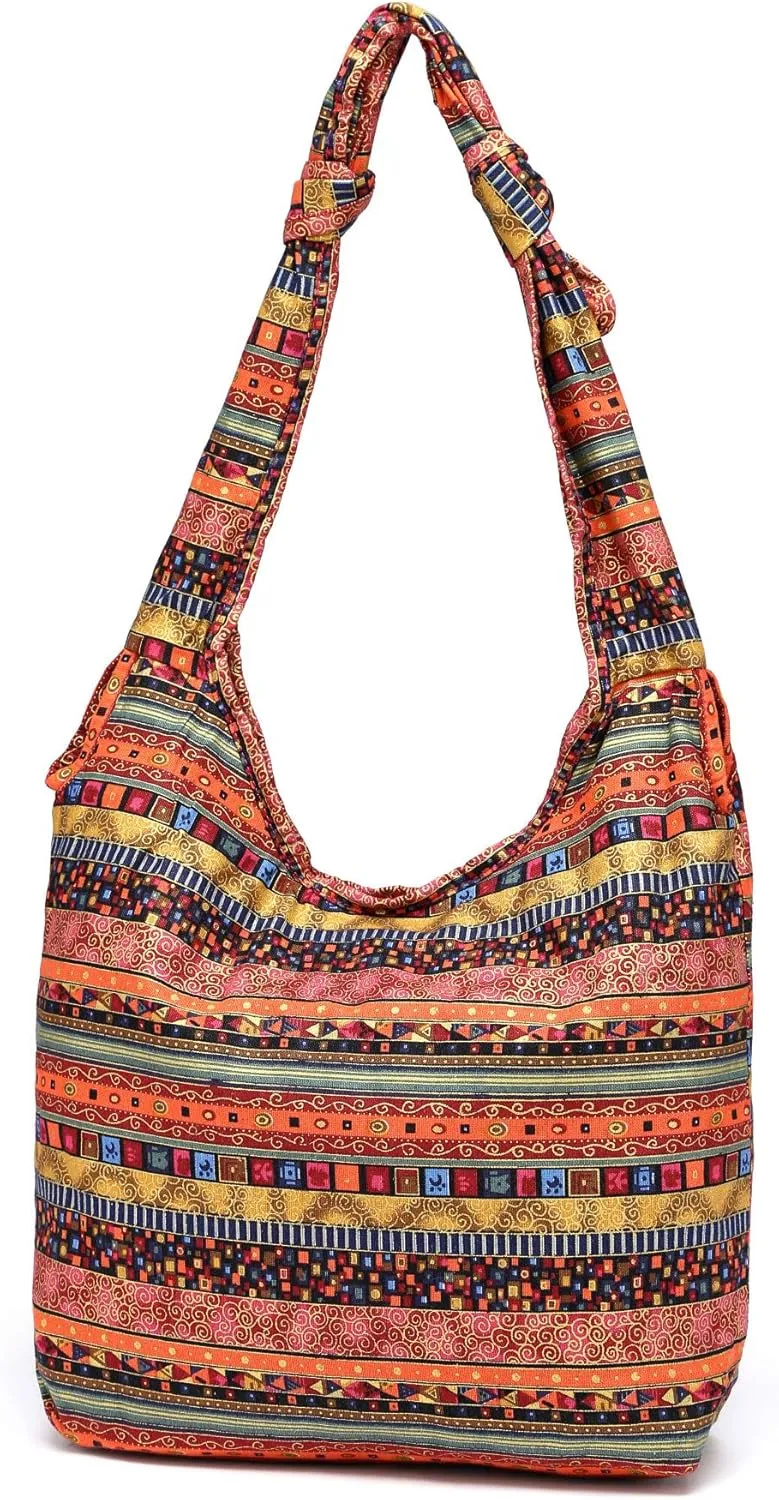 Andongnywell Women Hippie Crossbody Bag Hobo Messenger Shoulder Bag Sling Bohemian Cross Body Bags Handbags