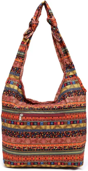 Andongnywell Women Hippie Crossbody Bag Hobo Messenger Shoulder Bag Sling Bohemian Cross Body Bags Handbags