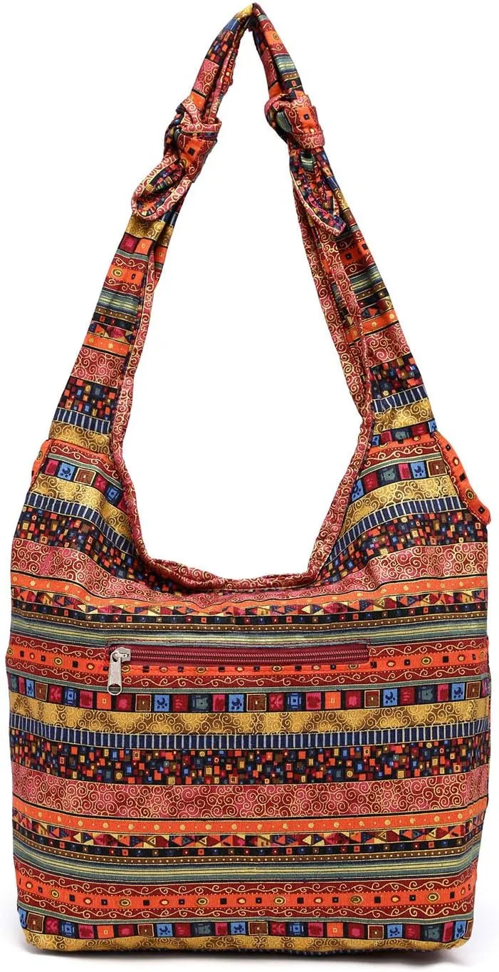 Andongnywell Women Hippie Crossbody Bag Hobo Messenger Shoulder Bag Sling Bohemian Cross Body Bags Handbags