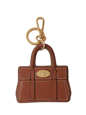 Bayswater Bag Keyring Vintage Oak Flat Veg Leather