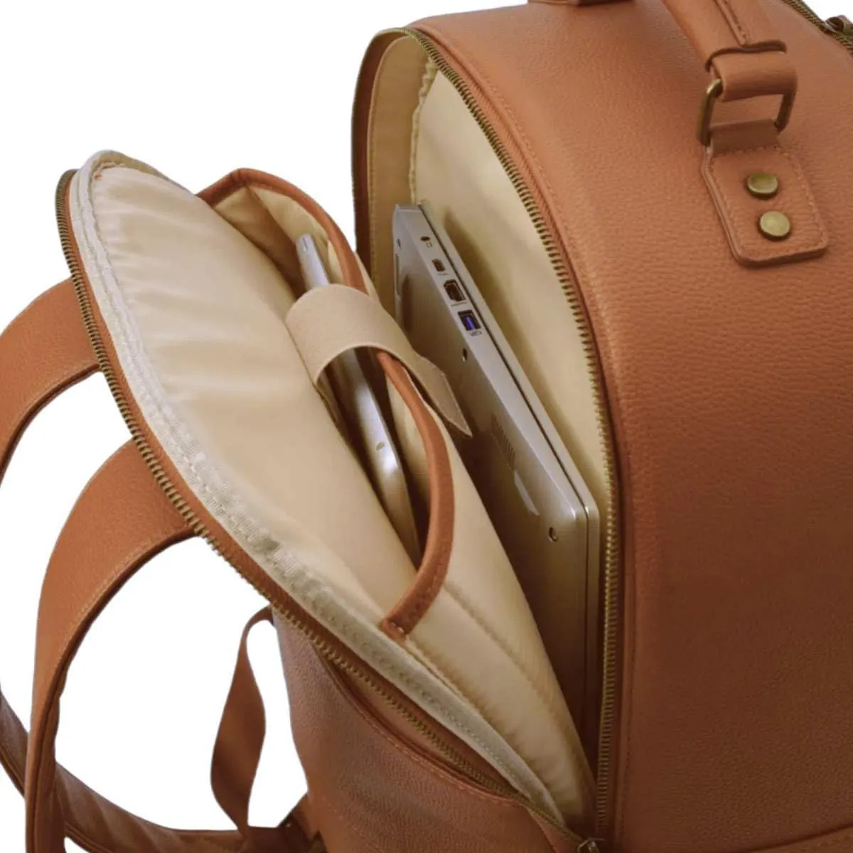 Camera Backpack Classic PU Leather with 15 Inch Laptop Compartment, Professional Camera Bag for Photographers for DSLR Large 20L