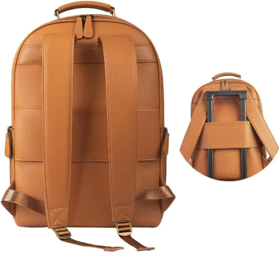 Camera Backpack Classic PU Leather with 15 Inch Laptop Compartment, Professional Camera Bag for Photographers for DSLR Large 20L