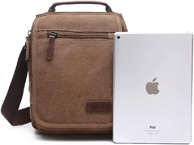Canvas Messenger Bag Classic Shoulder Bag casual Multifunctional Crossbody Travel Purse Upgrade Black