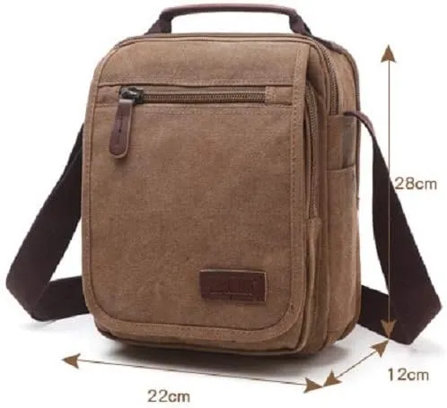 Canvas Messenger Bag Classic Shoulder Bag casual Multifunctional Crossbody Travel Purse Upgrade Black