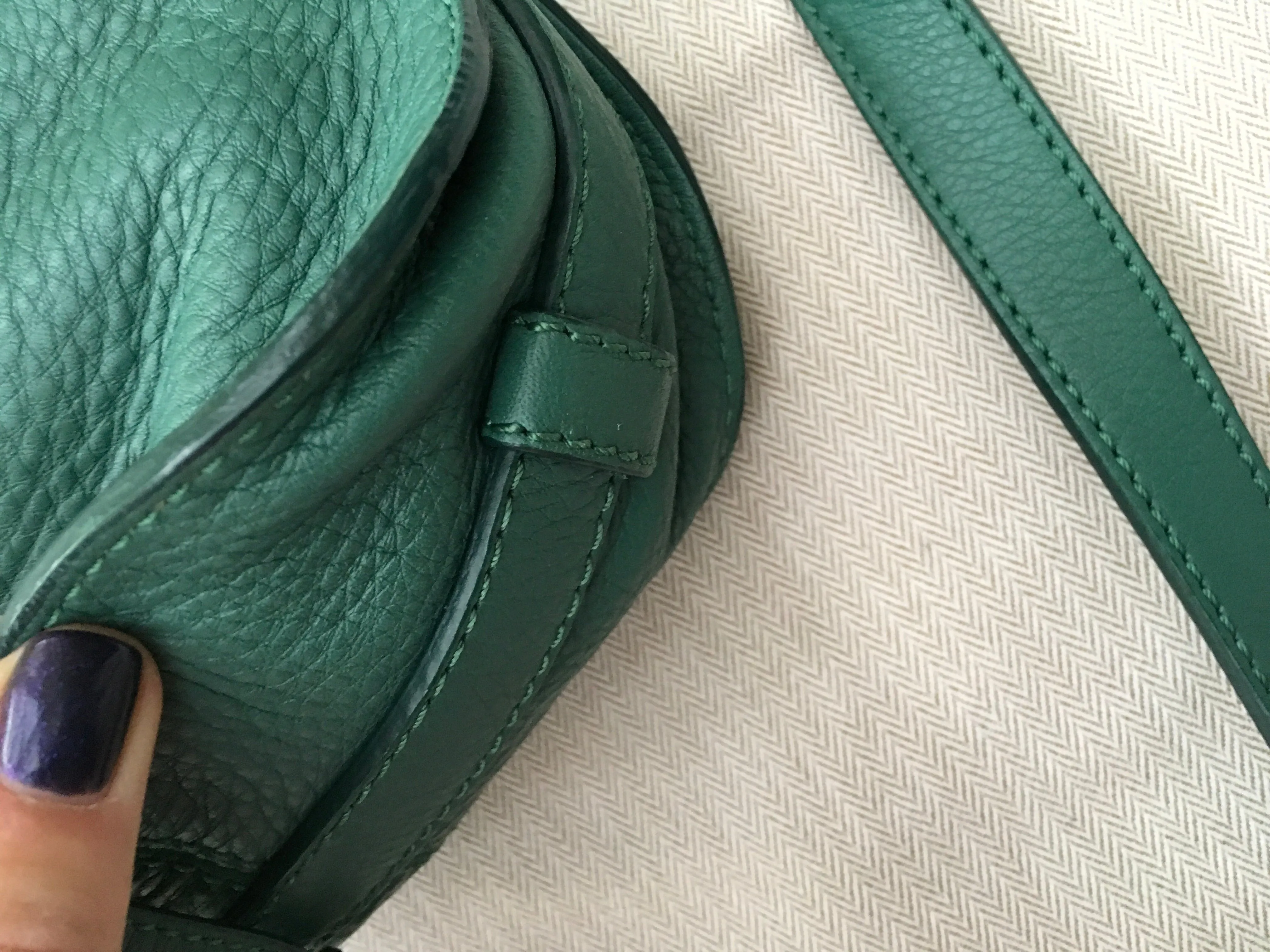 CHLOE Chloé Calfskin Small Marcie Round Crossbody Bag Teal Green Handbag ladies