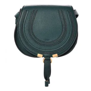 CHLOE Chloé Calfskin Small Marcie Round Crossbody Bag Teal Green Handbag ladies