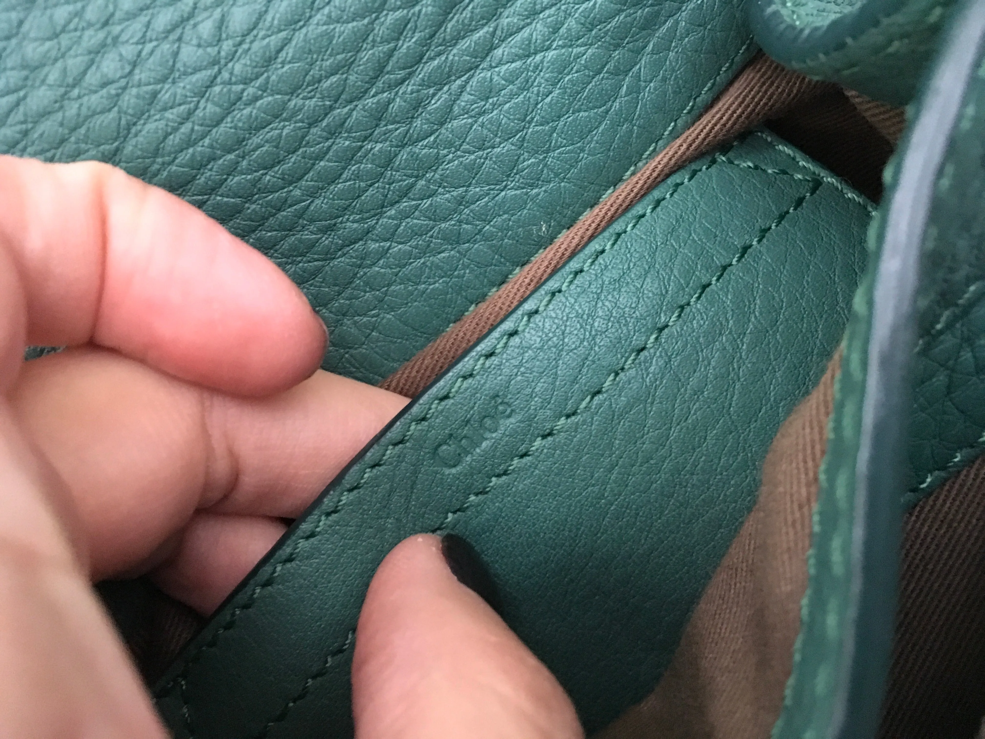 CHLOE Chloé Calfskin Small Marcie Round Crossbody Bag Teal Green Handbag ladies