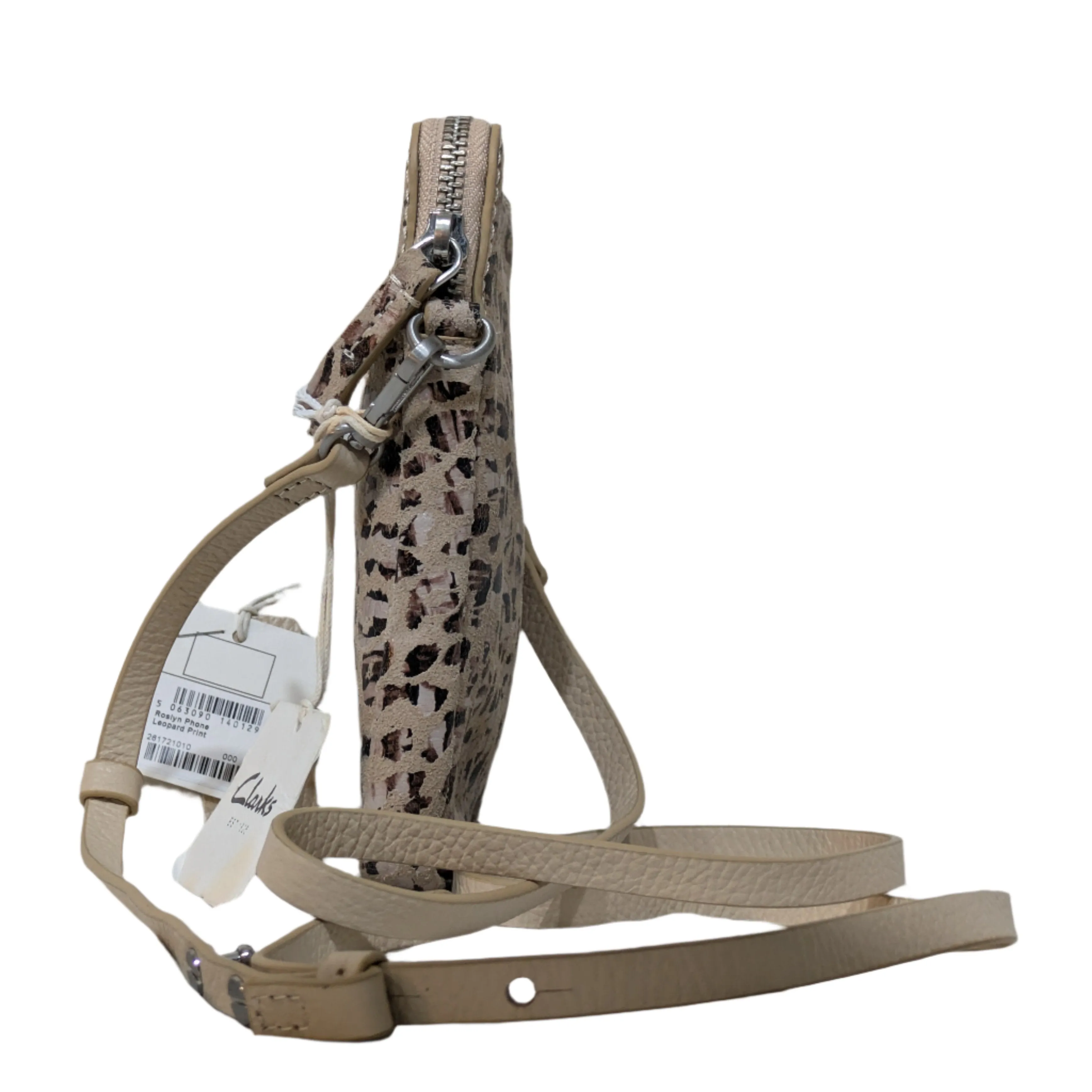 Clarks Animal Print Leather Phone Crossbody Bag – New with Tags