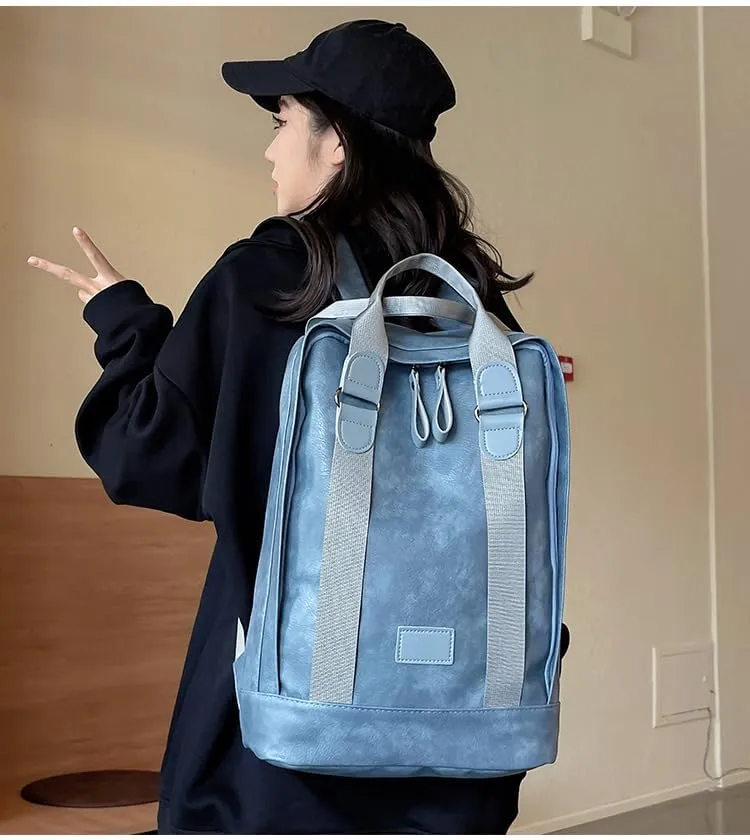 Cute Backpack for Women Men, Large Capacity Fashion Daypack Aesthetic Hiking Travel Durable Shoulder Bag Women Men (blue)