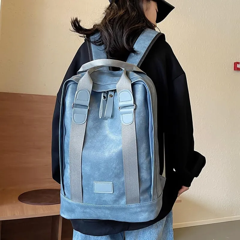 Cute Backpack for Women Men, Large Capacity Fashion Daypack Aesthetic Hiking Travel Durable Shoulder Bag Women Men (blue)