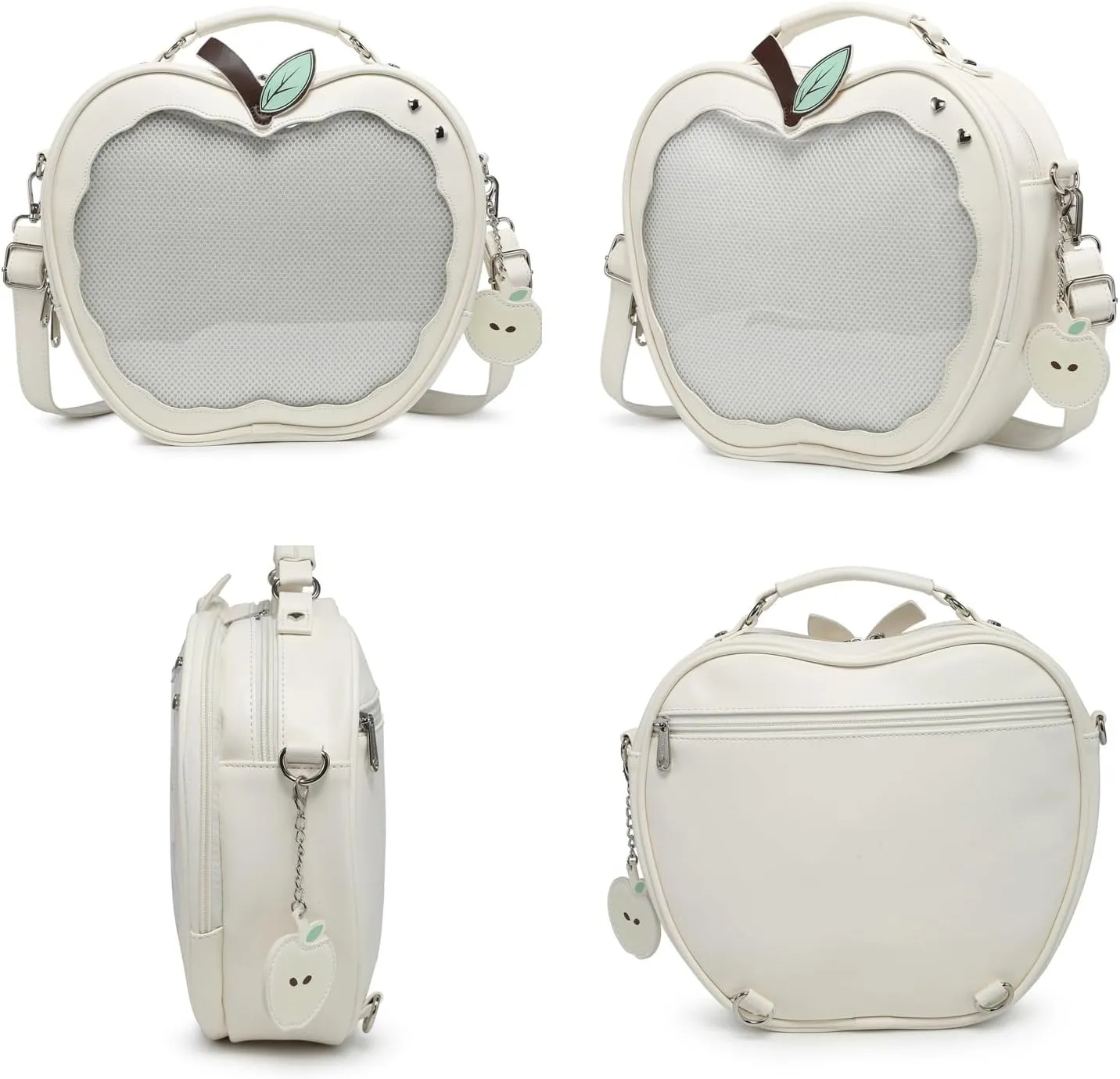 Cute Red Apple Ita Bag Kawaii Pin Display Purse Backpack Crossbody Shoulder Bag