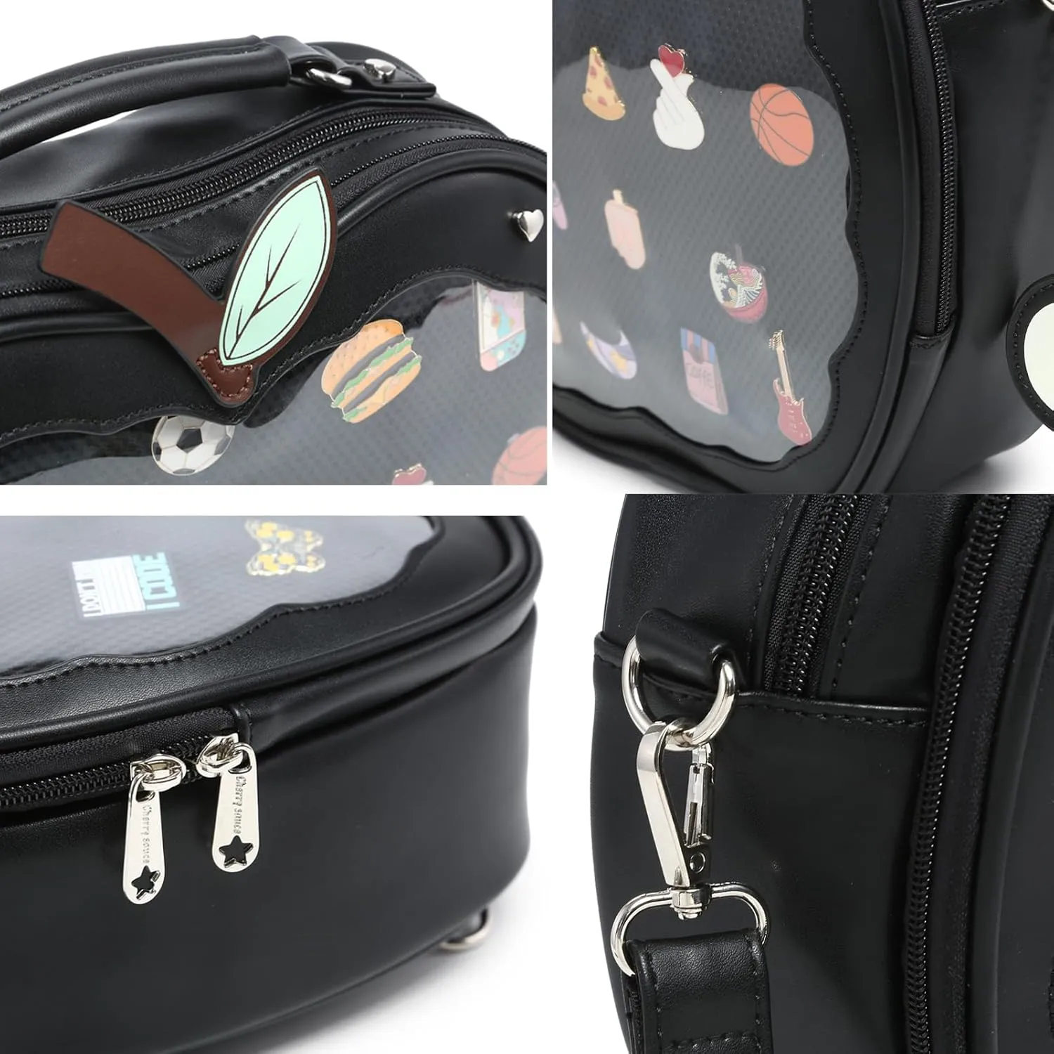 Cute Red Apple Ita Bag Kawaii Pin Display Purse Backpack Crossbody Shoulder Bag