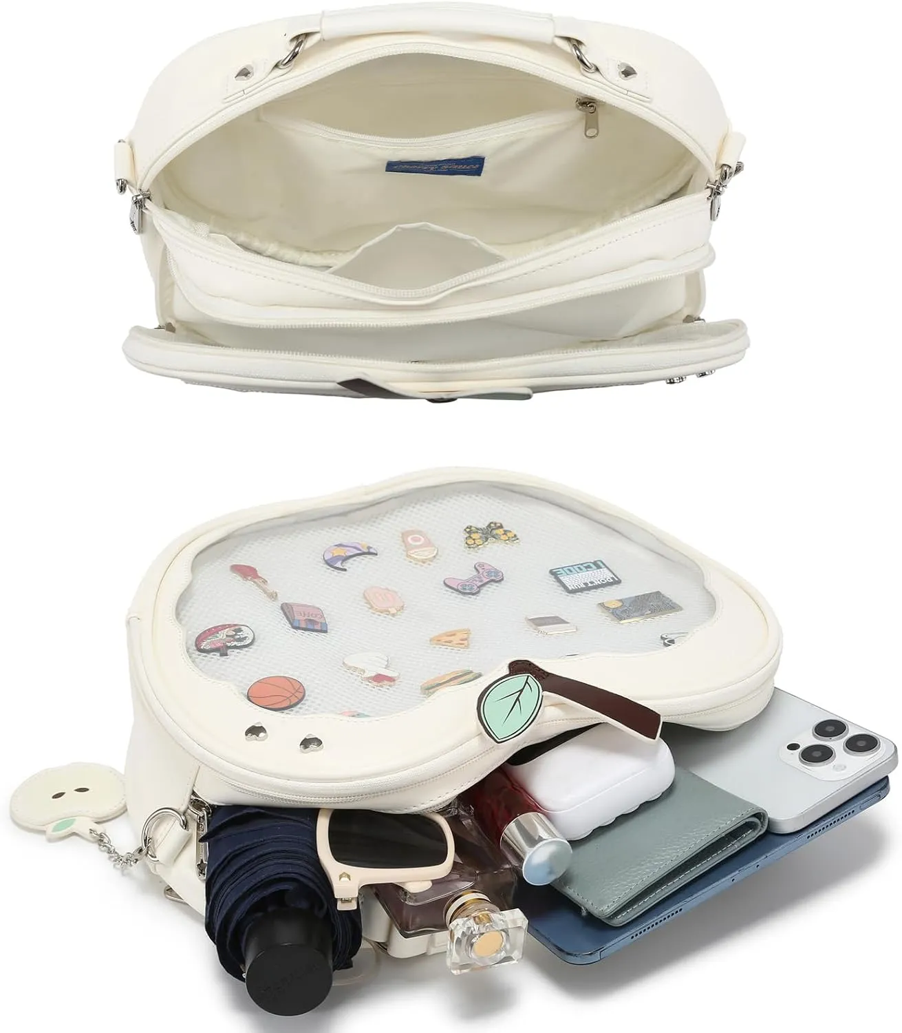 Cute Red Apple Ita Bag Kawaii Pin Display Purse Backpack Crossbody Shoulder Bag