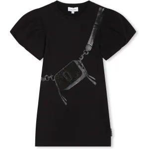 Girls Black Short Sleeved Bag Dress