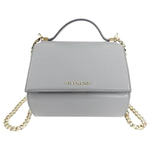 Givenchy Grey Mini Pandora Box Chain Crossbody Bag