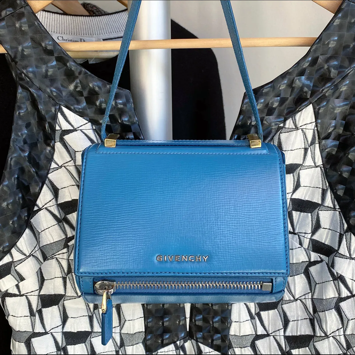 Givenchy Mini Pandora Box Blue Crossbody Bag