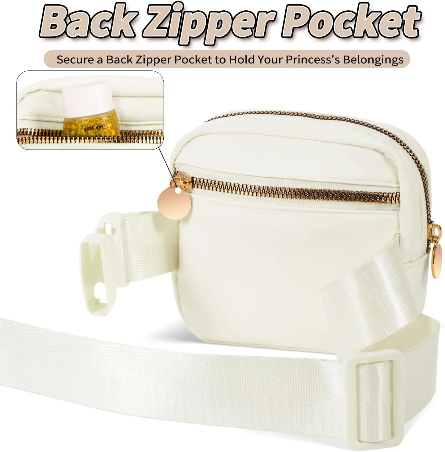 Graduation Gift for Teen Girls Kids Daughter Sister - Birthday Gifts for 2 3 4 5 6 7 8 9 10 11 Year Old Girls,Mini Fanny Pack Cute Crossbody Bag Belt Bag Trendy Stuff - Cream,A