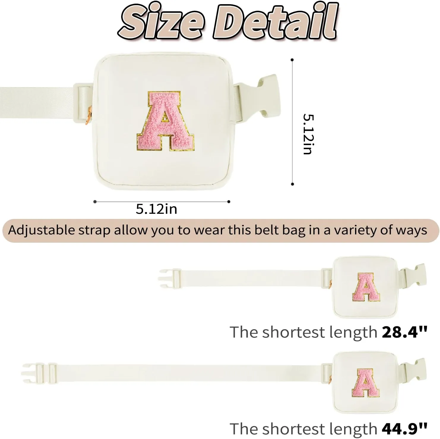 Graduation Gift for Teen Girls Kids Daughter Sister - Birthday Gifts for 2 3 4 5 6 7 8 9 10 11 Year Old Girls,Mini Fanny Pack Cute Crossbody Bag Belt Bag Trendy Stuff - Cream,A