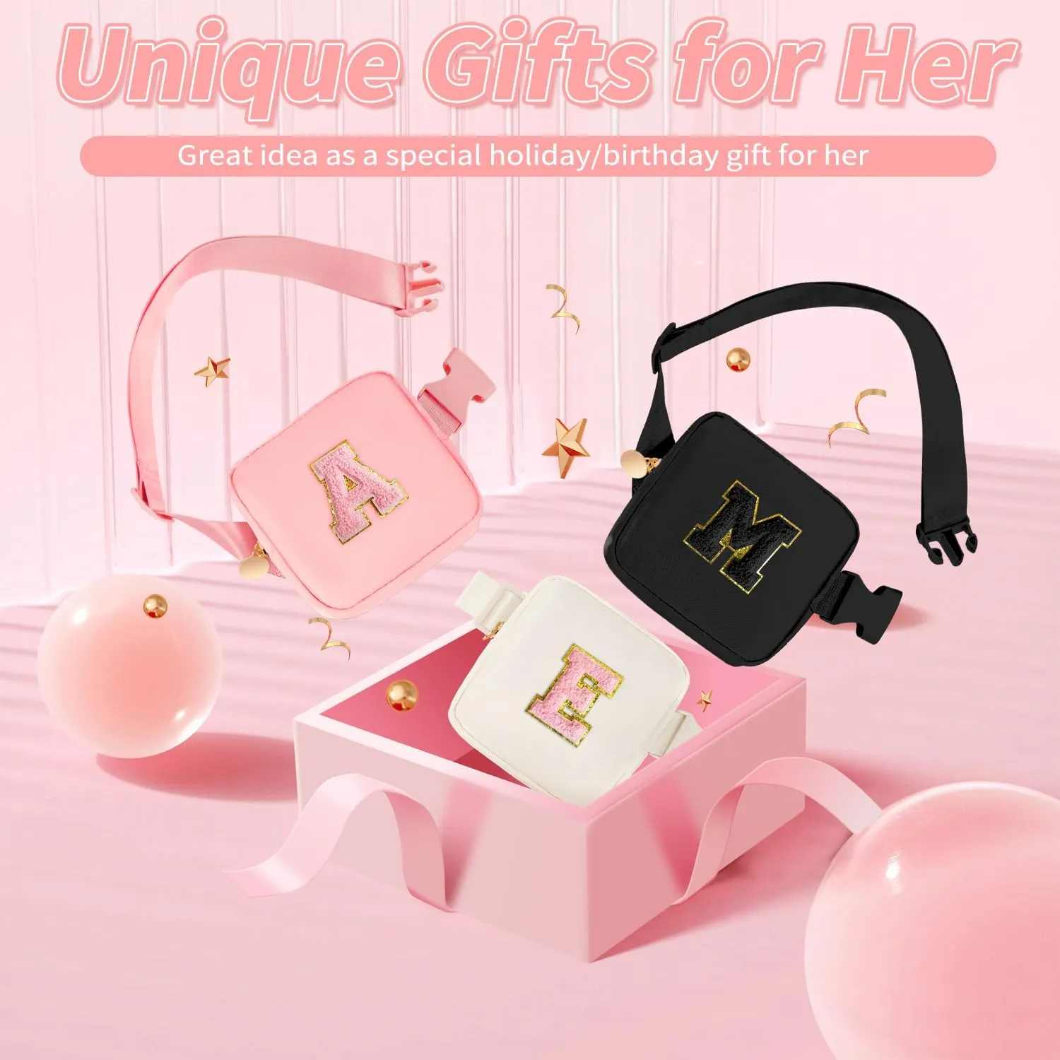 Graduation Gift for Teen Girls Kids Daughter Sister - Birthday Gifts for 2 3 4 5 6 7 8 9 10 11 Year Old Girls,Mini Fanny Pack Cute Crossbody Bag Belt Bag Trendy Stuff - Cream,A