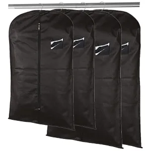 Heart Home Non Woven 4 Pieces Men’s & Kids Hanging Coat Blazer Suit Cloth Cover - Big & Small (Black) - CTHH010841