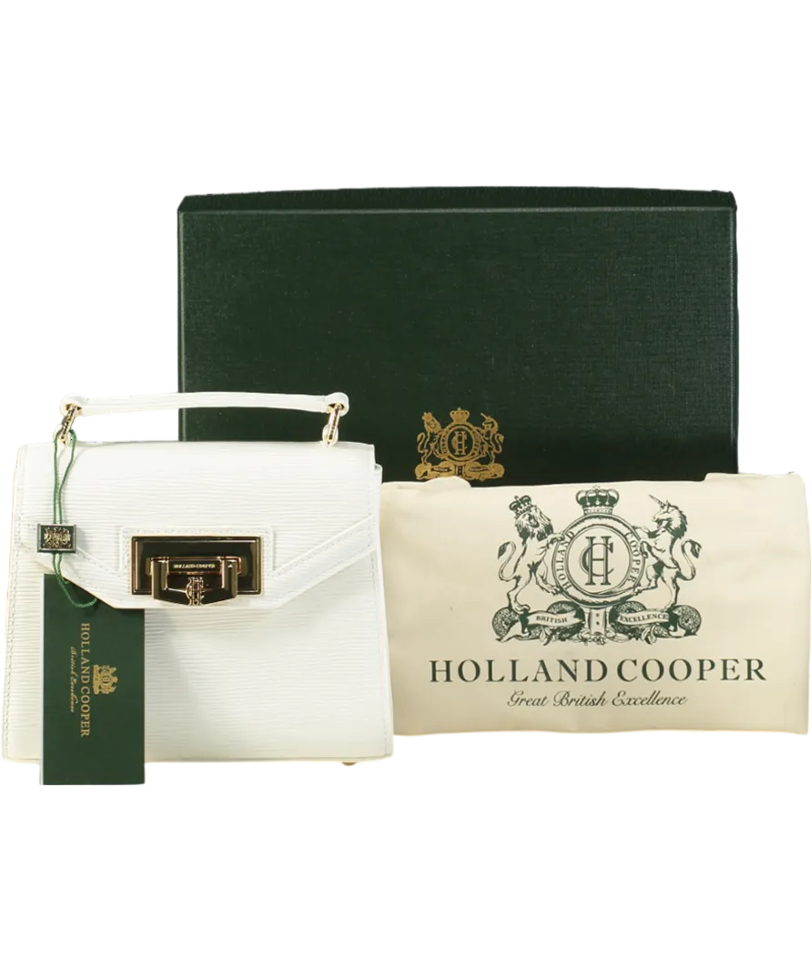 Holland Cooper Mini Cheltenham Bag In Textured White