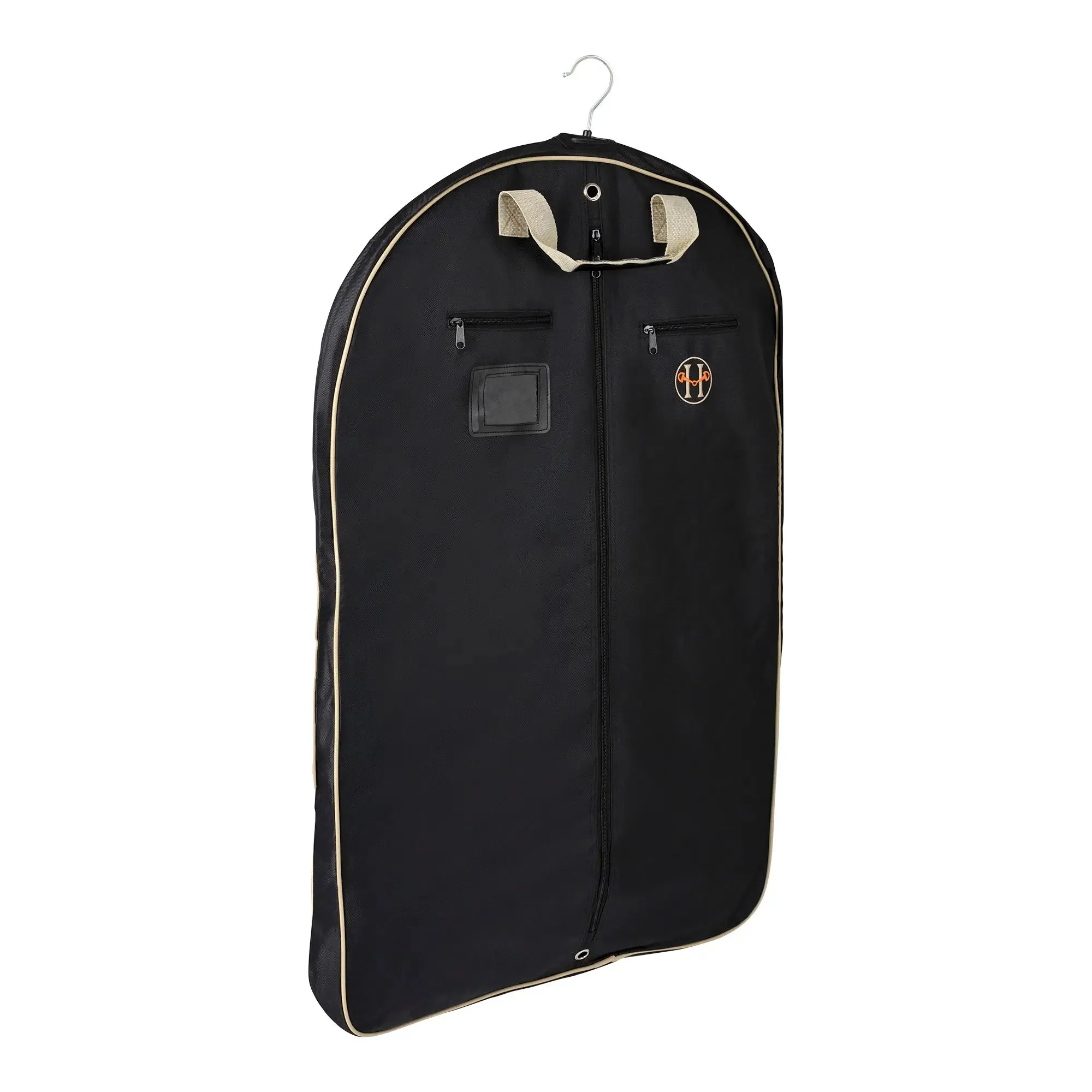 Huntley Equestrian Deluxe Black Travel Carry On Garment Bag with Accessories Zipper Cover for Travel, Business, Horse Shows