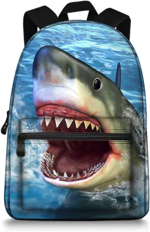 JeremySport Toddler Backpack Boys, 15 Inch Kids Backpack for Preschool,Shark
