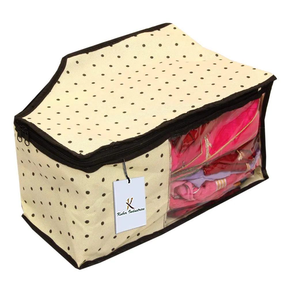 Kuber Industries 3 Piece Non Woven Blouse Cover Set, Ivory