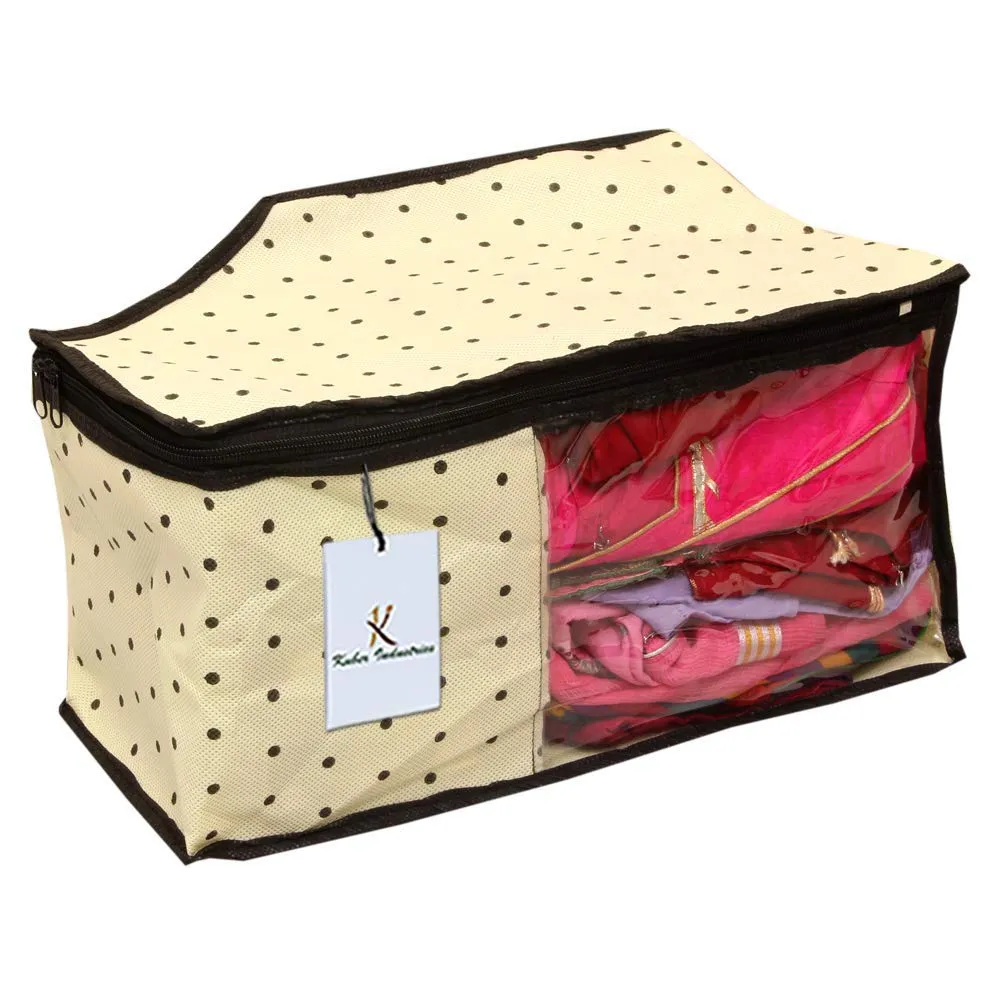 Kuber Industries 3 Piece Non Woven Blouse Cover Set, Ivory