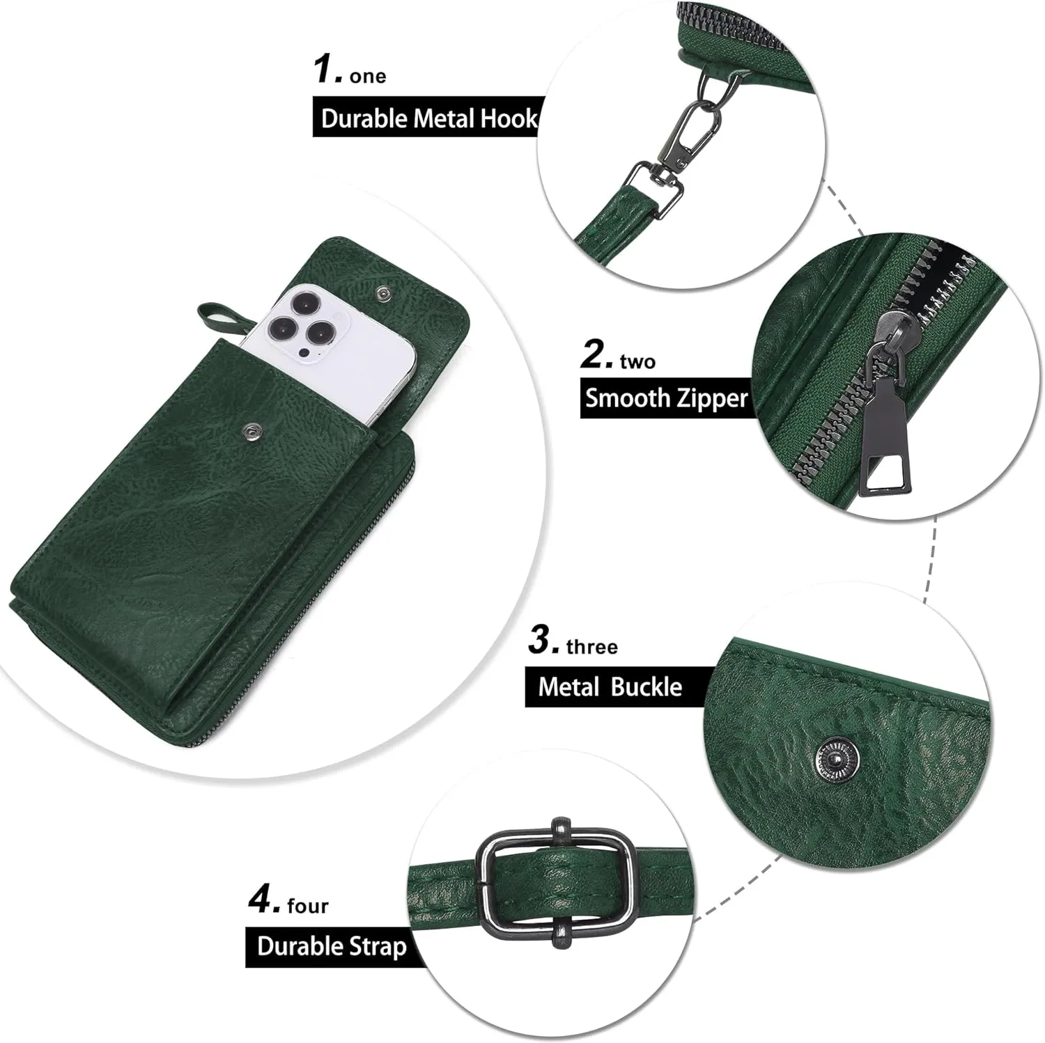KUKOO Small Crossbody Bags for Women PU Leather Cell Phone Purse Wallet with Credit Card Slots