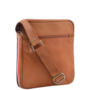 Mens Genuine Leather Messenger Flight Shoulder Bag Organiser Eric Tan