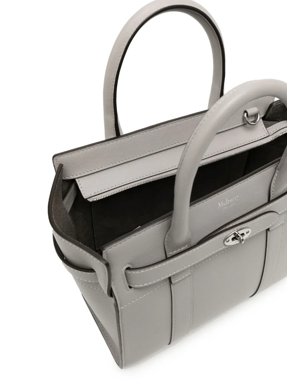 Mini Zipped Bayswater Shoulder Bag Micro Classic Grain (Chalk)