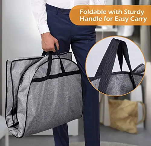 MISSLO 43" Heavy Duty Hanging Garment Bags for Travel Suit Bag for Men Waterproof Oxford Fabric Suit Cover for Traveling Monogrammed Closet Clothes Storage