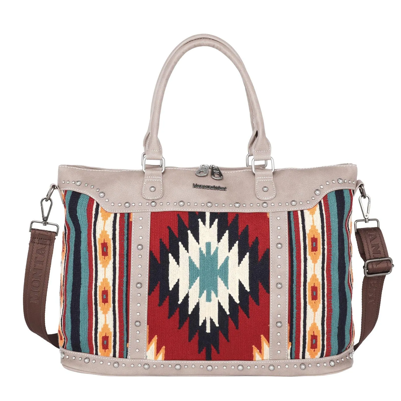 Montana West Aztec Tapestry Weekender Bag
