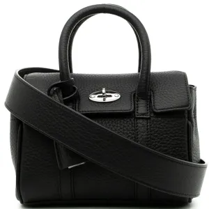 Mulberry Black Heavy Grain Mini Bayswater Bag