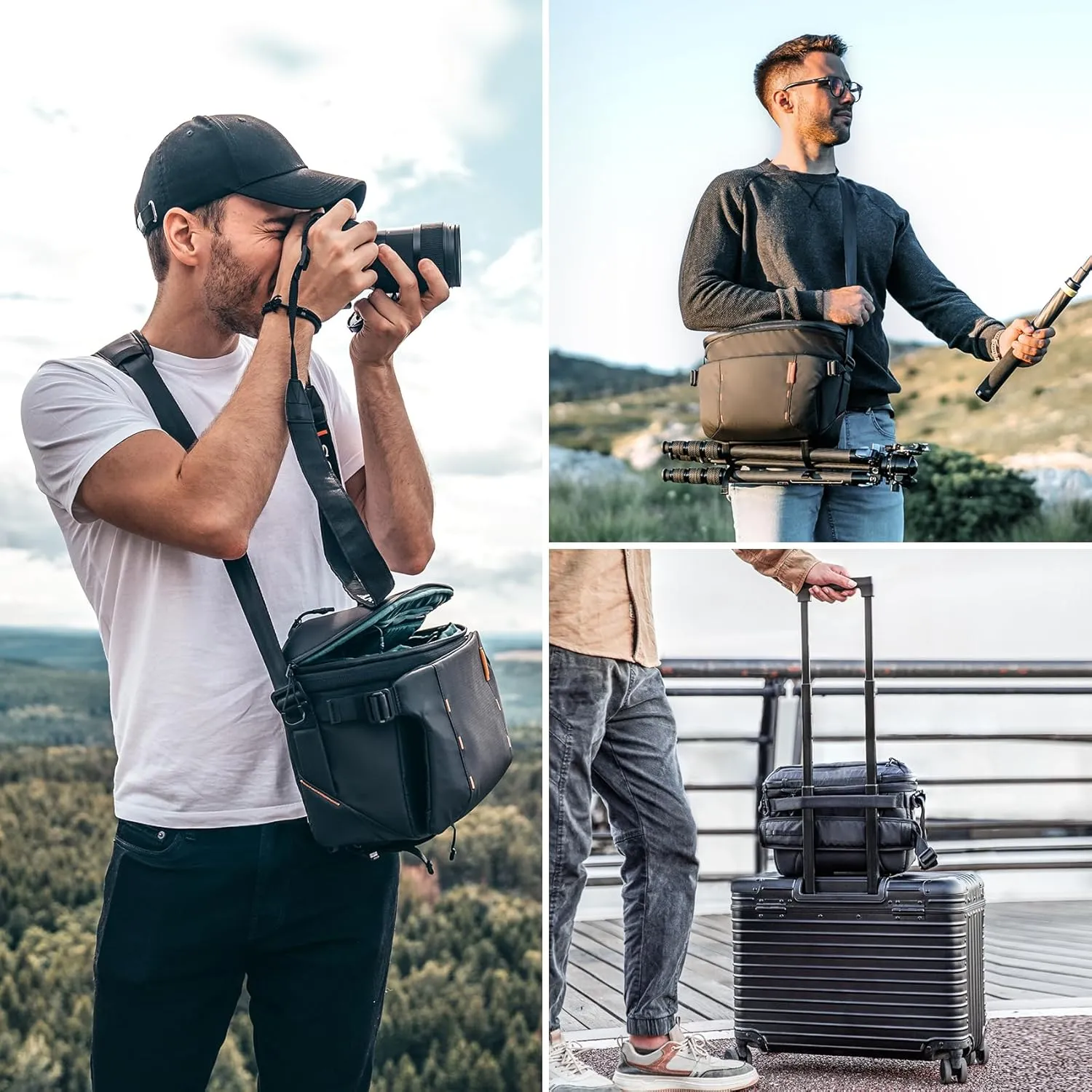 PGYTECH OneMo Sling Camera Bag 7L-9L, waterproof Crossbody Camera Shoulder Bag for Photographers Travel, DSLR Camera Bag for Sony/Canon/Nikon/DJI Mavic/Mirrorless/Tripod/Laptop
