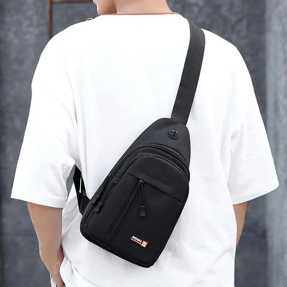 RTGGSEL Men's Camouflage Tactical Sling Backpack Shoulder Bags Travel Military MOLLE EDC Crossbody Chest Bag with Earphone Hole
