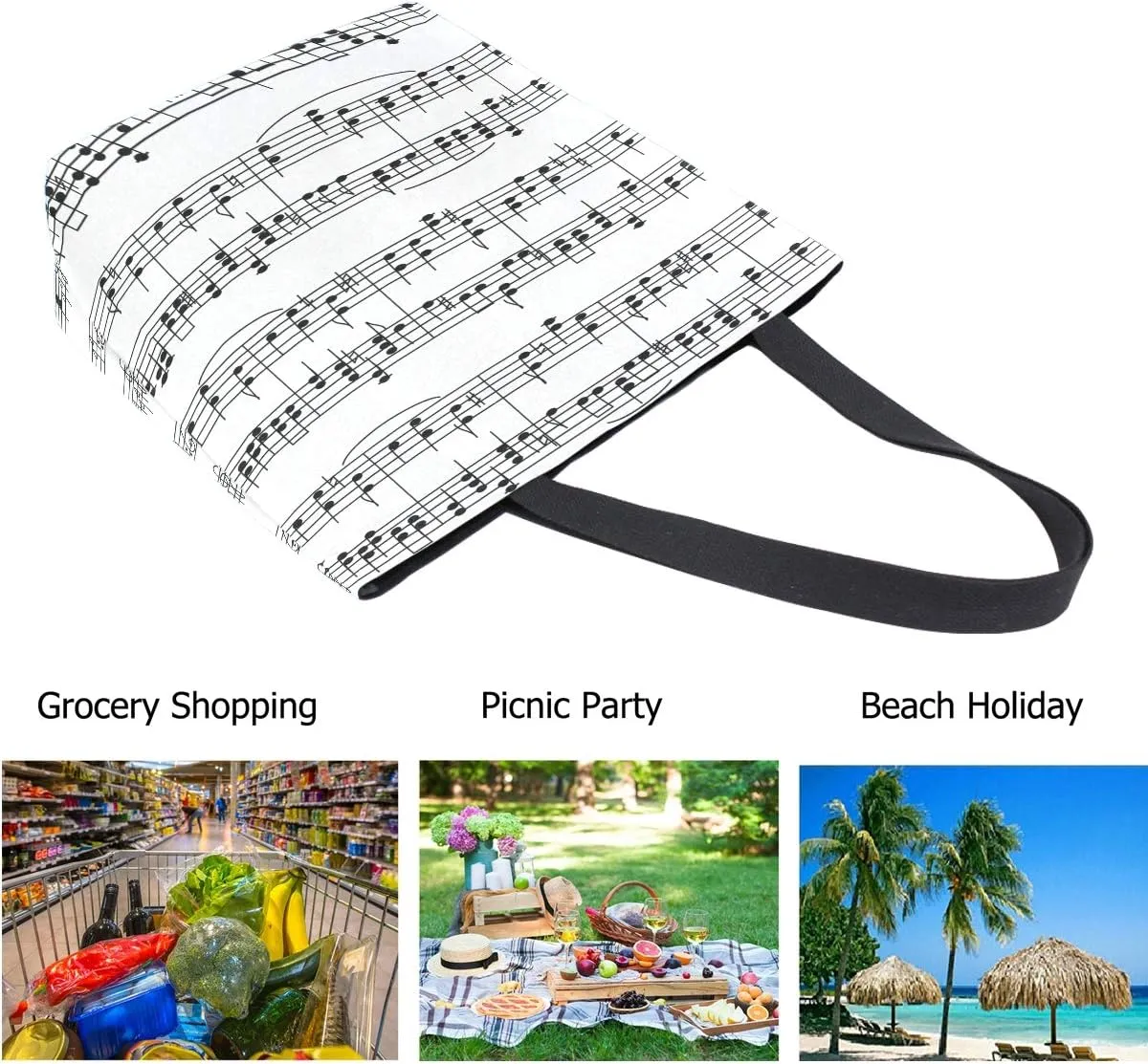 Stylish Funny Pattern Extra Large Shoulder Tote Bag for Beach Travel Weekender Gym Grocery Shopping