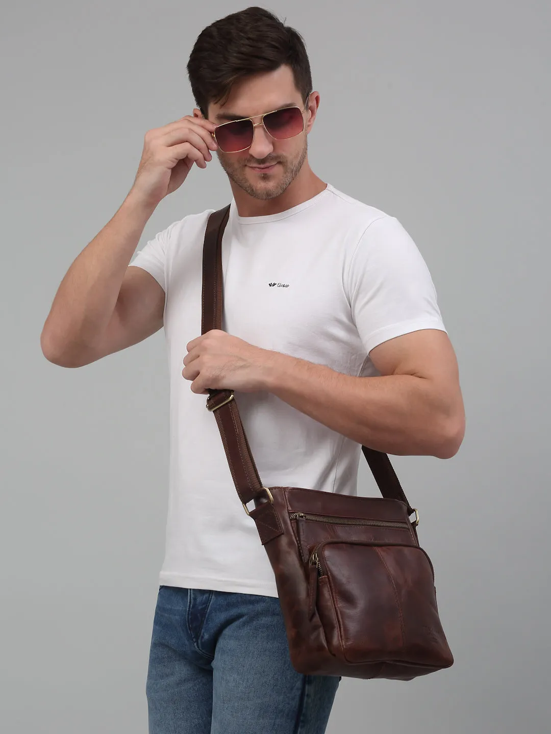 Teakwood Men's Leather Messenger Bag