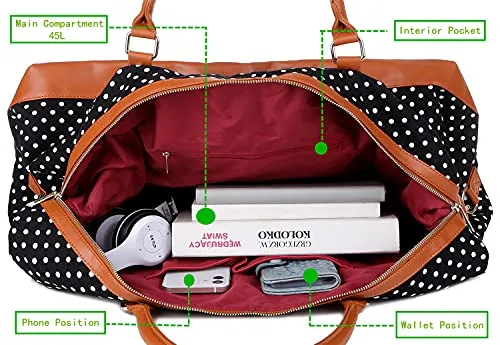 Travel Tote Duffel Bag Carry on, Weekender, Overnight Bag