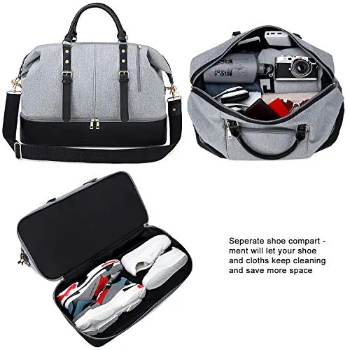 Weekender Carry On Tote Duffel Overnight Bag for Men and Women
