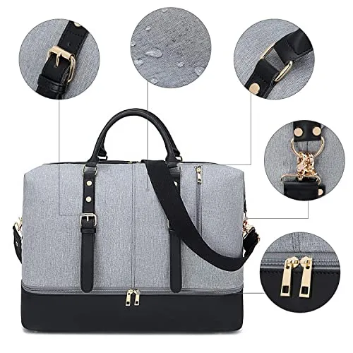 Weekender Carry On Tote Duffel Overnight Bag for Men and Women