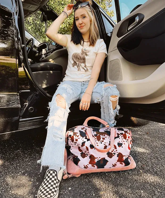 Wrangler Cow Print Trolley Sleeve Weekender